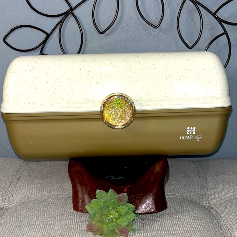 Ulta Beauty Caboodles Edition Gold makeup case.